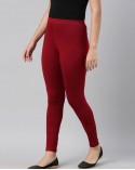 Red Maroon Ankle Length Leggings