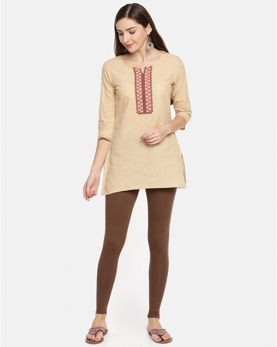 Coffee Brown Ankle Length Leggings