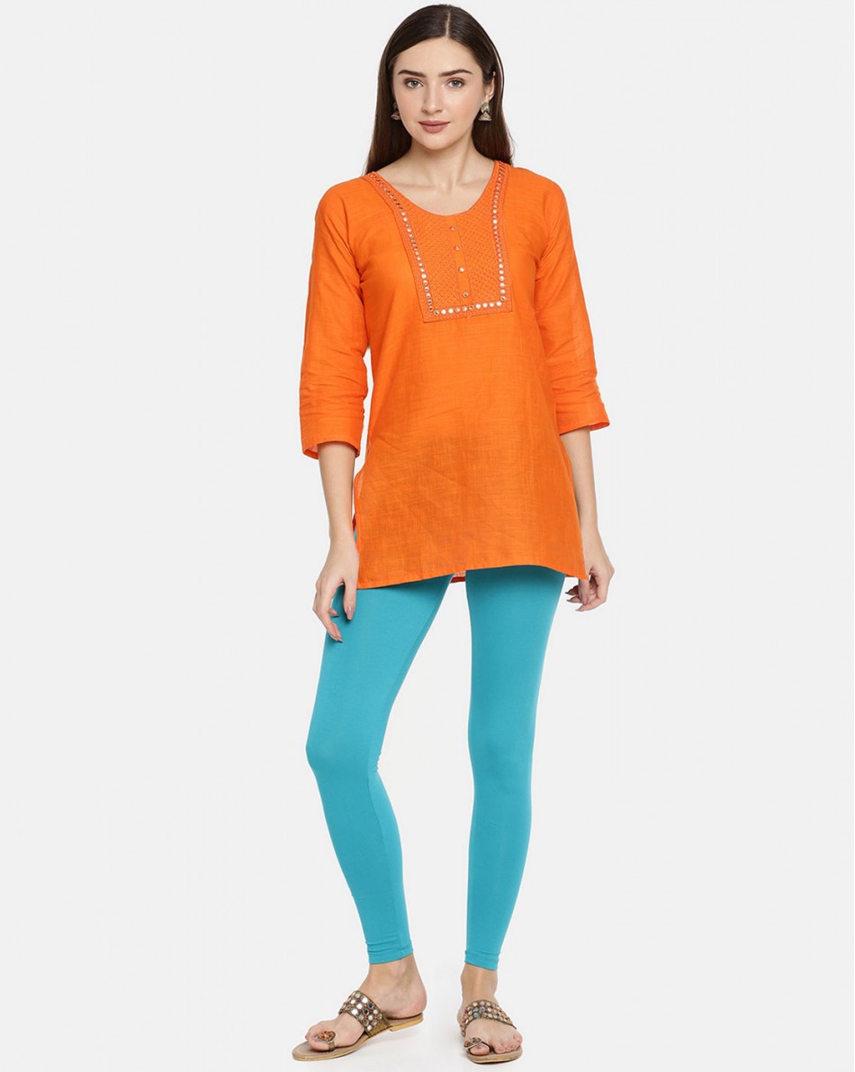 T  Blue Ankle Length Leggings