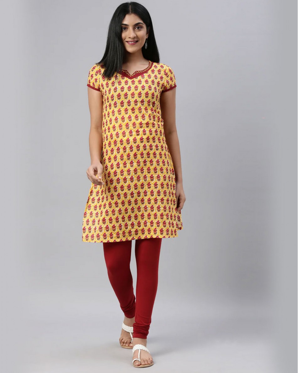 Cherry Red Churidar Leggings