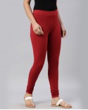 Cherry Red Churidar Leggings
