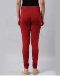 Cherry Red Churidar Leggings